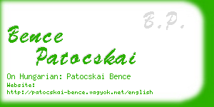 bence patocskai business card